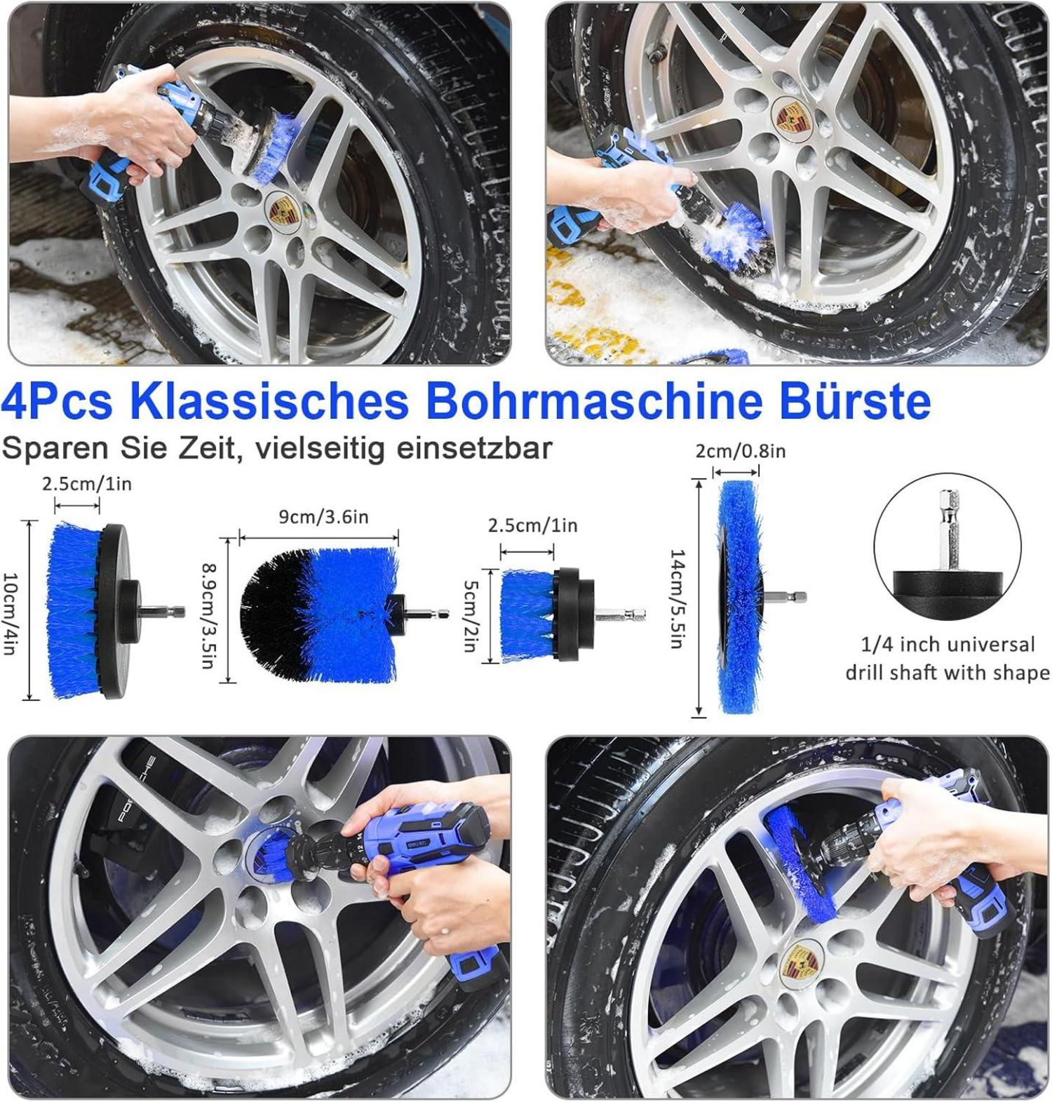 20-teiliges Autopflege Set mit Reinigungsbürsten und Zubehör