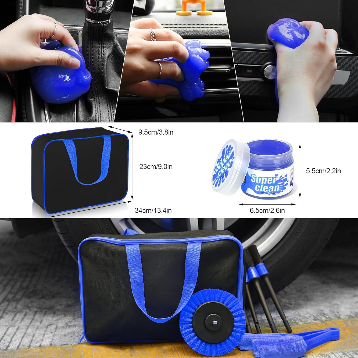 Auto Reinigungsset 20-tlg. Autopflege & Detailing Pinsel Set Blau