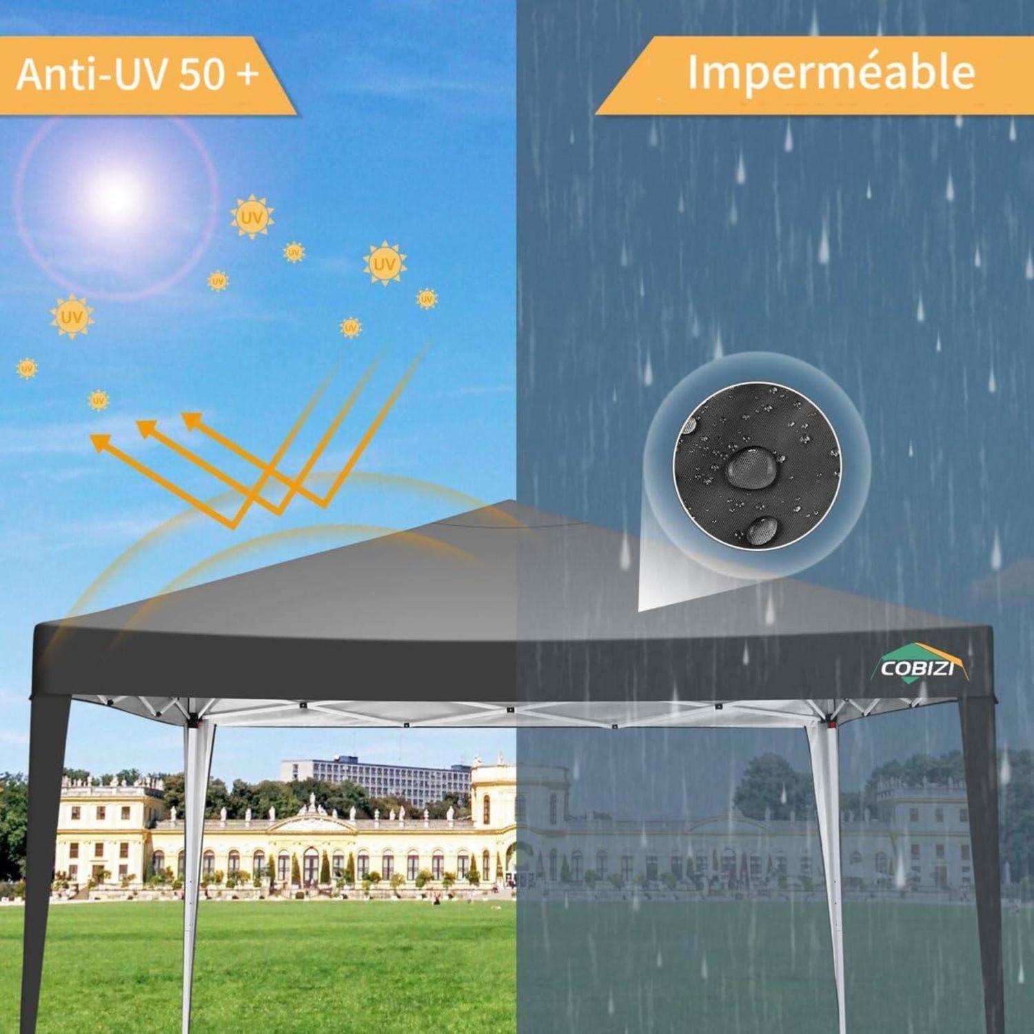 Pop-Up Pavillon 3x3m wasserdicht mit UV-Schutz 50+ & Sandsäcke