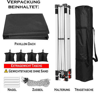 Pavillon 3x3 Faltpavillon Wasserdicht Stabil UV-Schutz 50+ Pop up mit