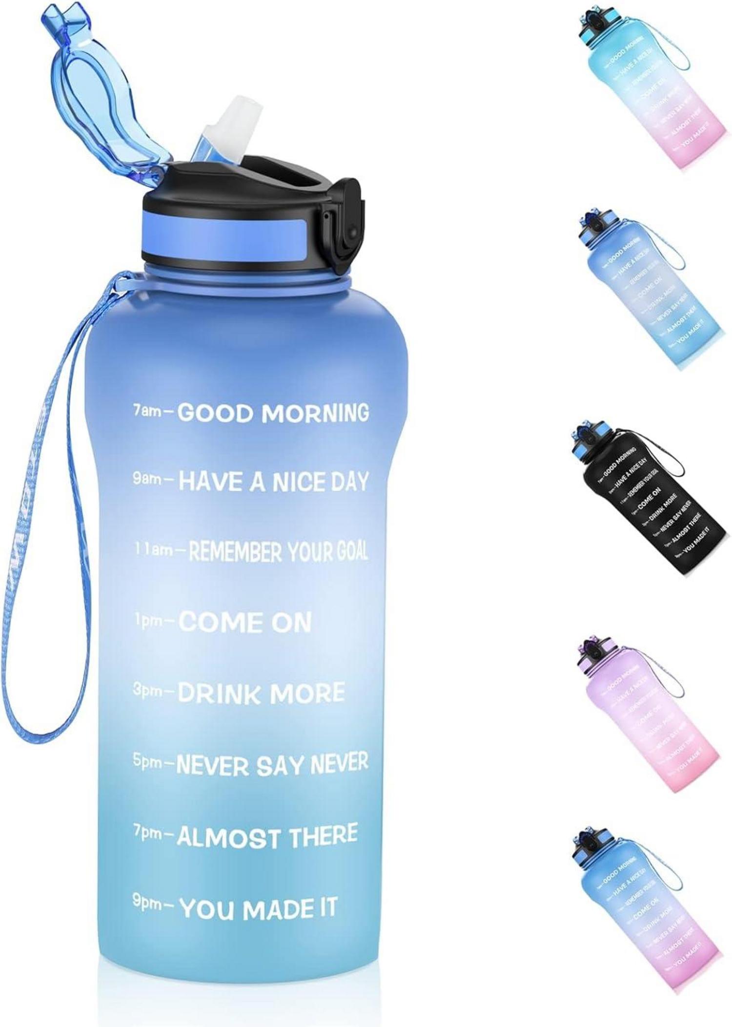 2 Liter Trinkflasche Sport mit Strohhalme BPA Frei 2000ml