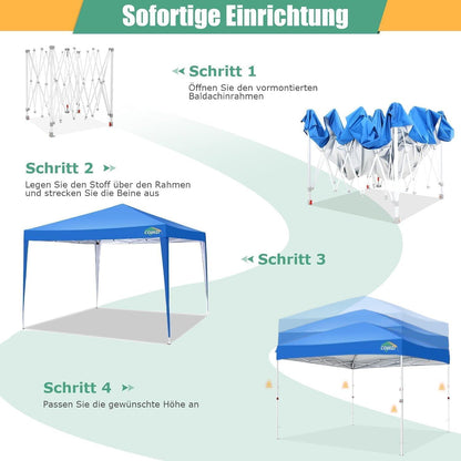 Pop-Up Pavillon 3x3m Wasserdicht UV-Schutz 50+ mit Sandsäcken
