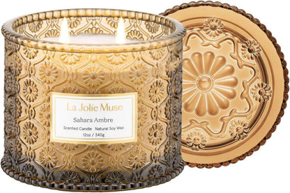 Sahara-Ambra-Kerze, Aroma-Kerzen für Zuhause, 2-Docht-Soja-Kerze