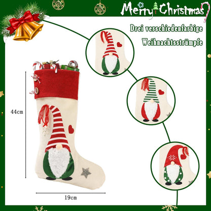 Große Weihnachtsstrumpf Set 45cm Weihnachtsstrümpfe