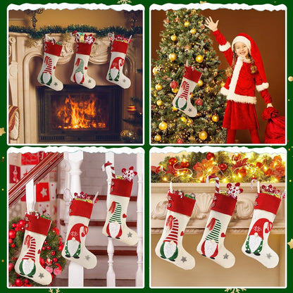 Großer Weihnachtsstrumpf Set 3D Weihnachtsmann Deko 45cm96428