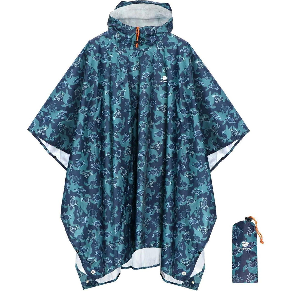 Leichter Regenponcho mit Kapuze, wasserdicht & atmungsaktiv