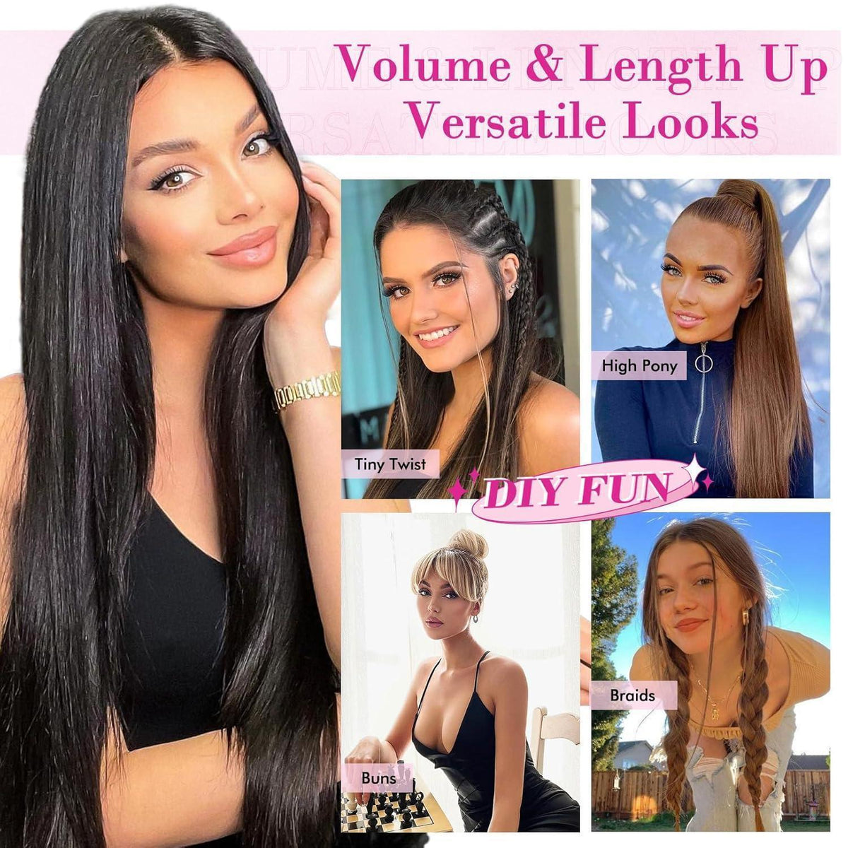 Clip-in Haarverlängerung Hellblond 61cm – 11-teiliges Set