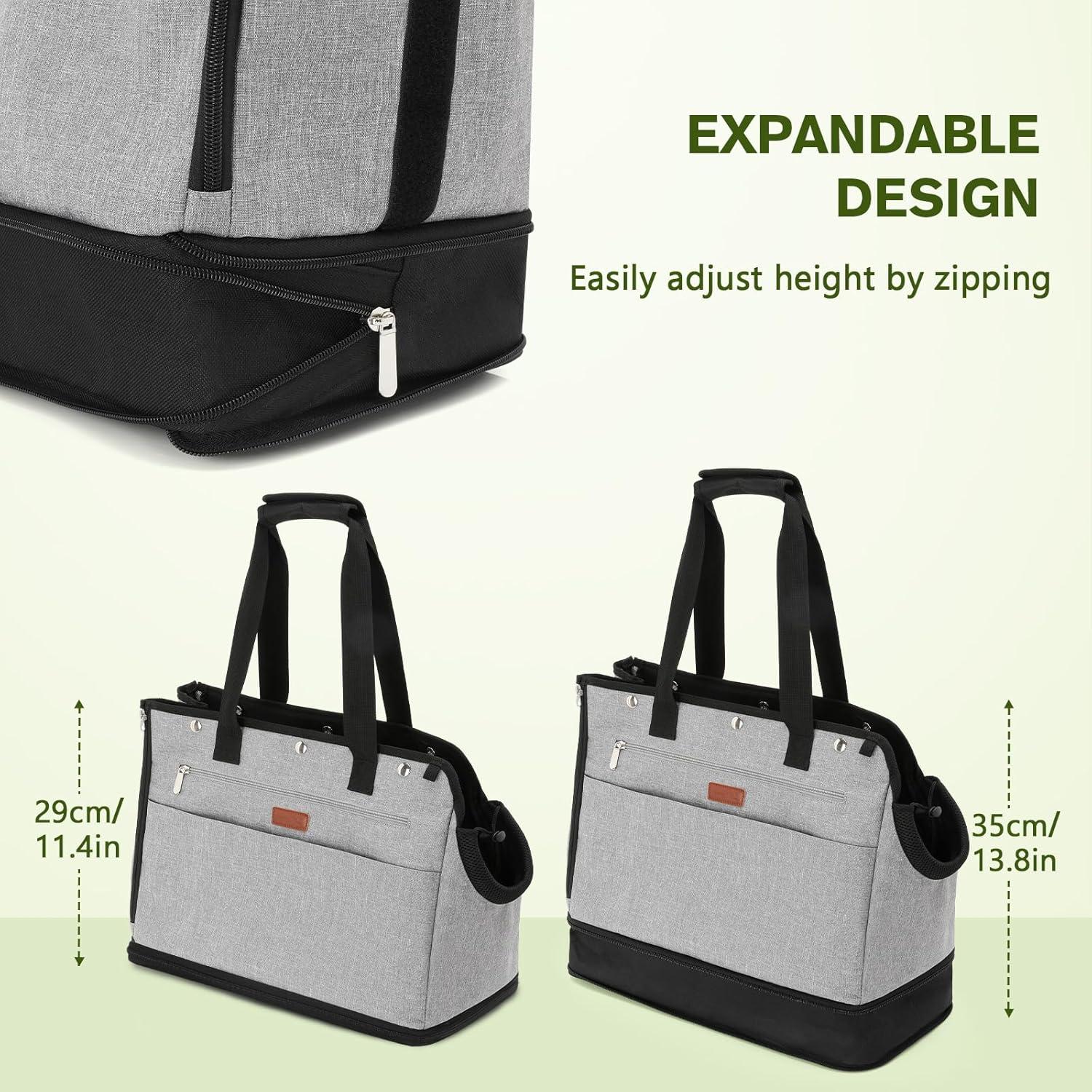 Hundetasche für Kleine Hunde 5kg, Höhenverstellbar, Tragbar, Organizer