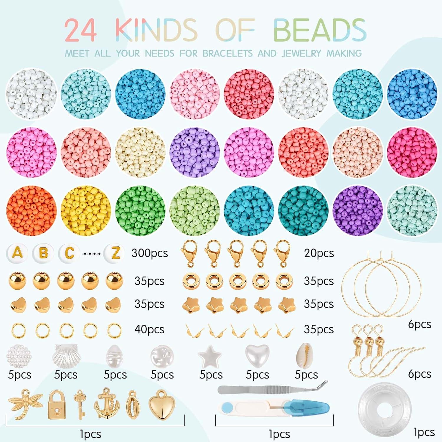 RUBY 3mm Perlen Kit für Armbänder Pastell Weihnachten DIY