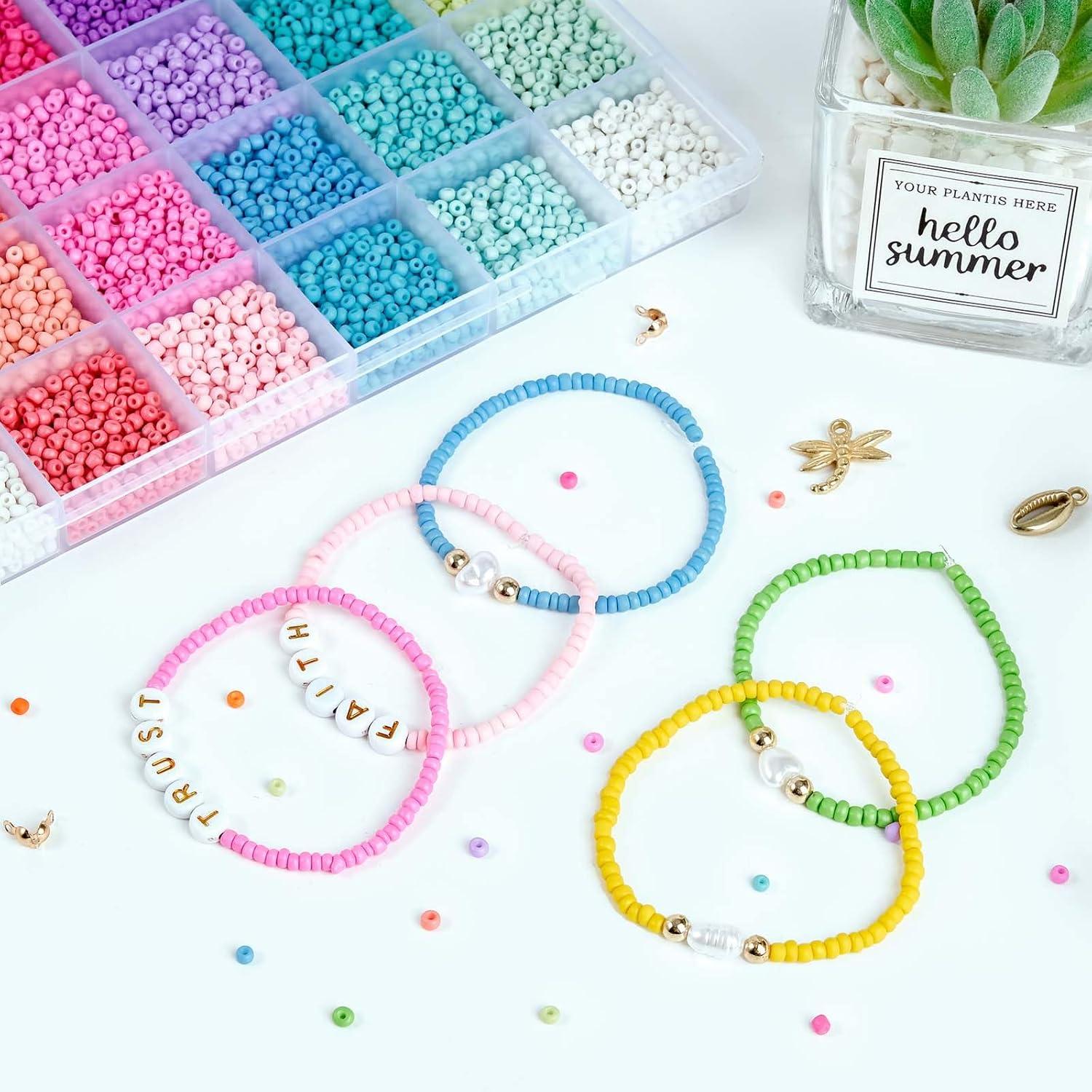RUBY 3mm Pastell Perlen Armband Set DIY Makkaron Matte Glasperlen Kit