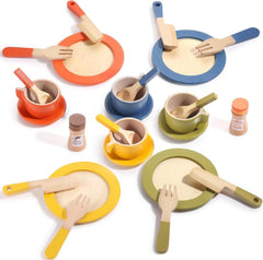 Holz Geschirrset Kinderküchen Spielküche Zubehör Kinder Holz