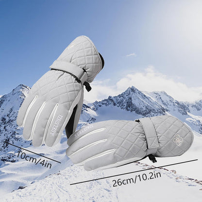 Damen Skihandschuhe Rosa Touchscreen Wasserdicht Warm Fleece Snowboard