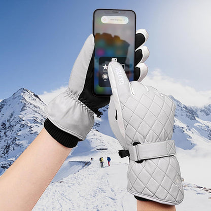 Damen Skihandschuhe Rosa Touchscreen Wasserdicht Warm Fleece Snowboard