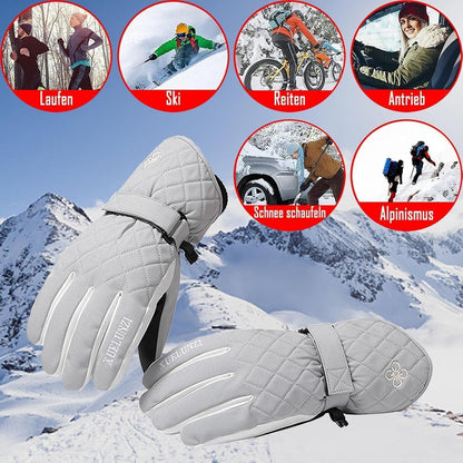 Damen Skihandschuhe Rosa Touchscreen Wasserdicht Warm Fleece Snowboard