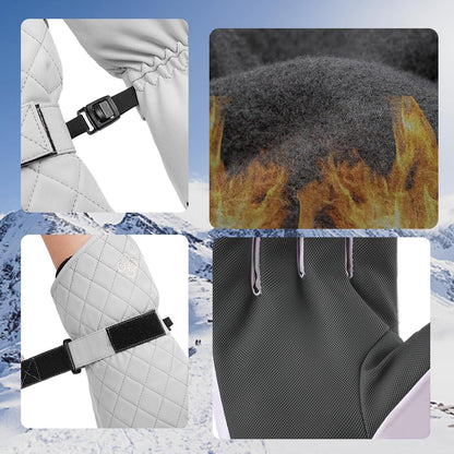 Lila Violett Damen Skihandschuhe Touchscreen Wasserdicht