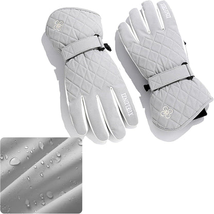 Lila Violett Damen Skihandschuhe Touchscreen Wasserdicht