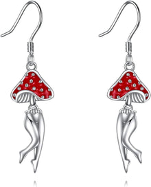 Tiere Dinosaurier Frosch Ohrringe Sterling Silber Pilz Schmuck