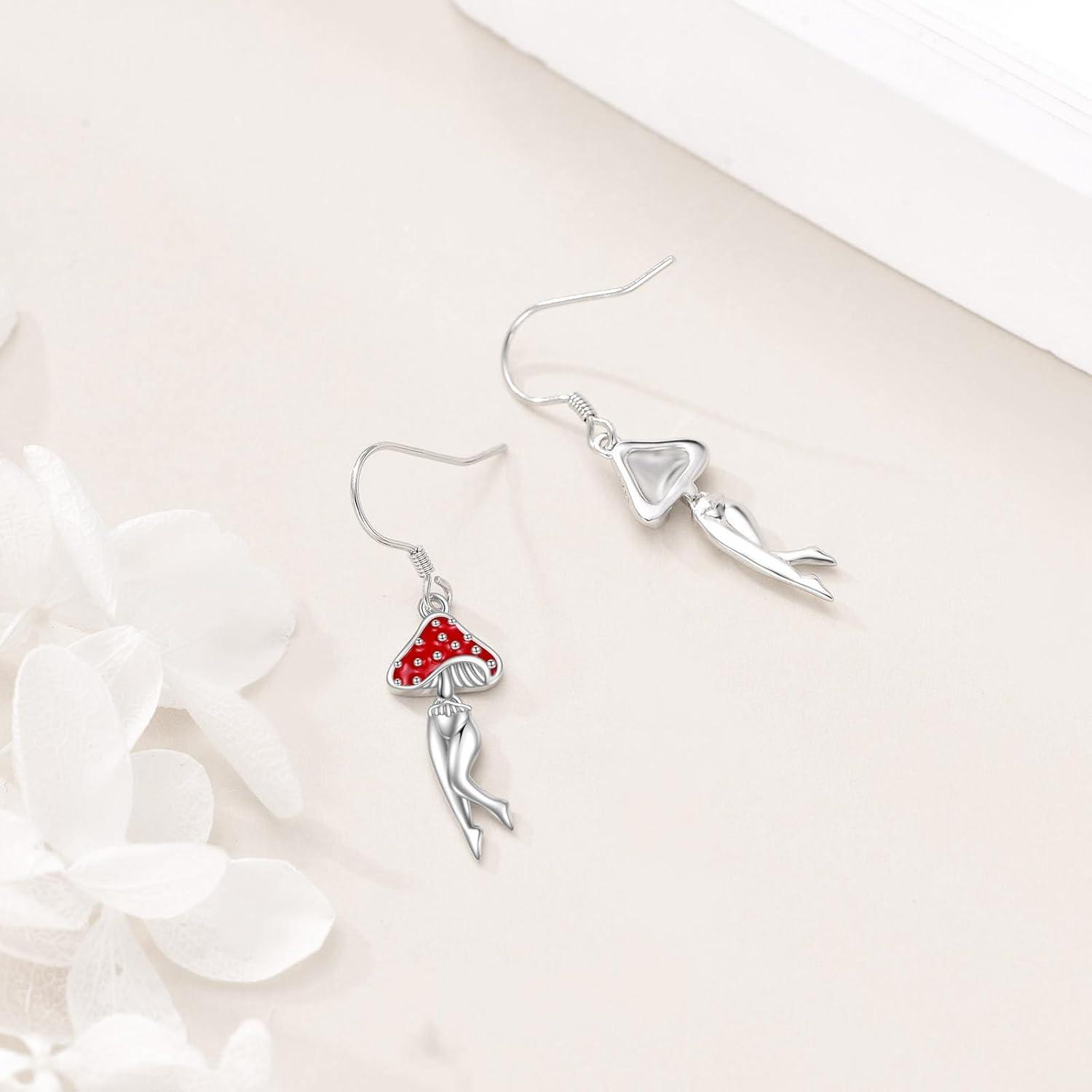 Tiere Dinosaurier Frosch Ohrringe Sterling Silber Pilz Schmuck