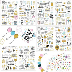 350 Stück Geburtstag Sticker Set Glitzer Fotoalbum Kinder Gästebuch