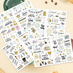 350 Stück Geburtstag Sticker Set Glitzer Fotoalbum Kinder Gästebuch