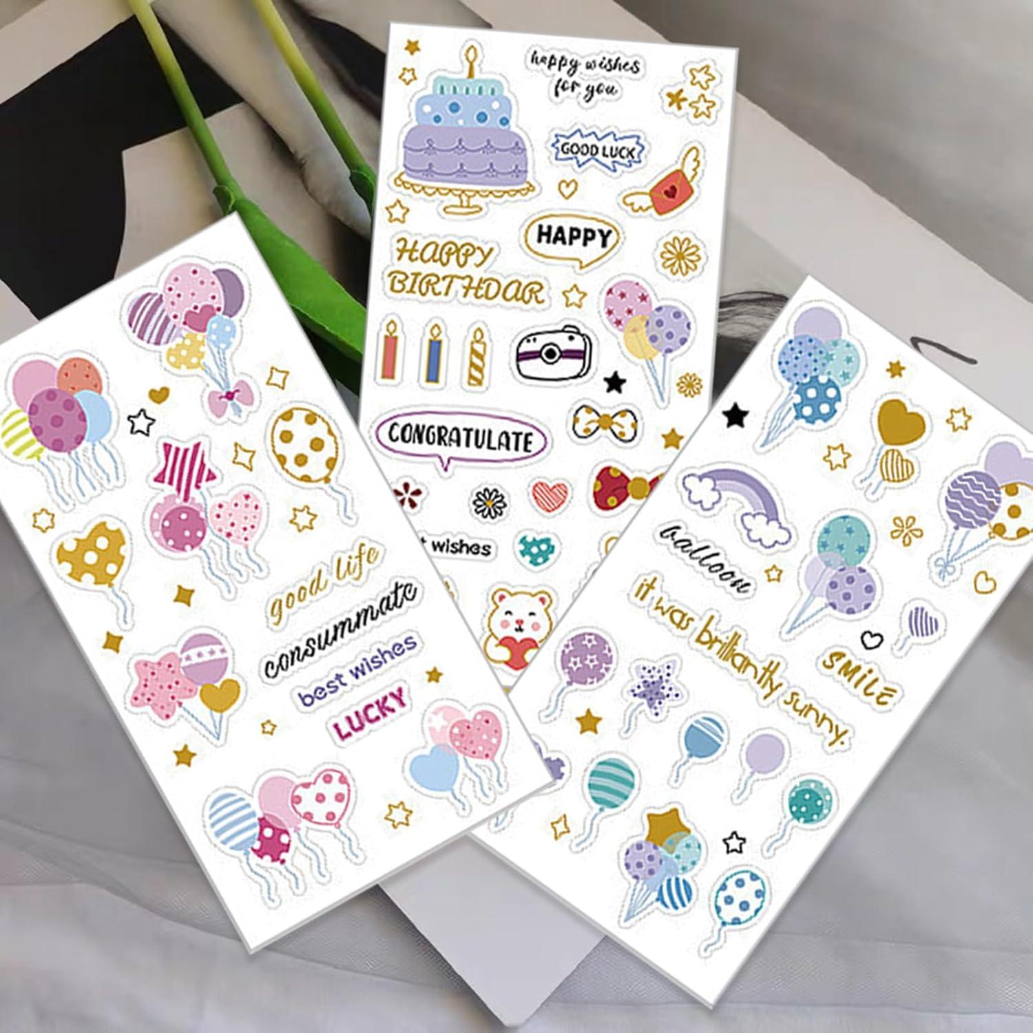 Geburtstag Sticker Set Glitzer Gästebuch Fotoalbum Kinder 350 Stück