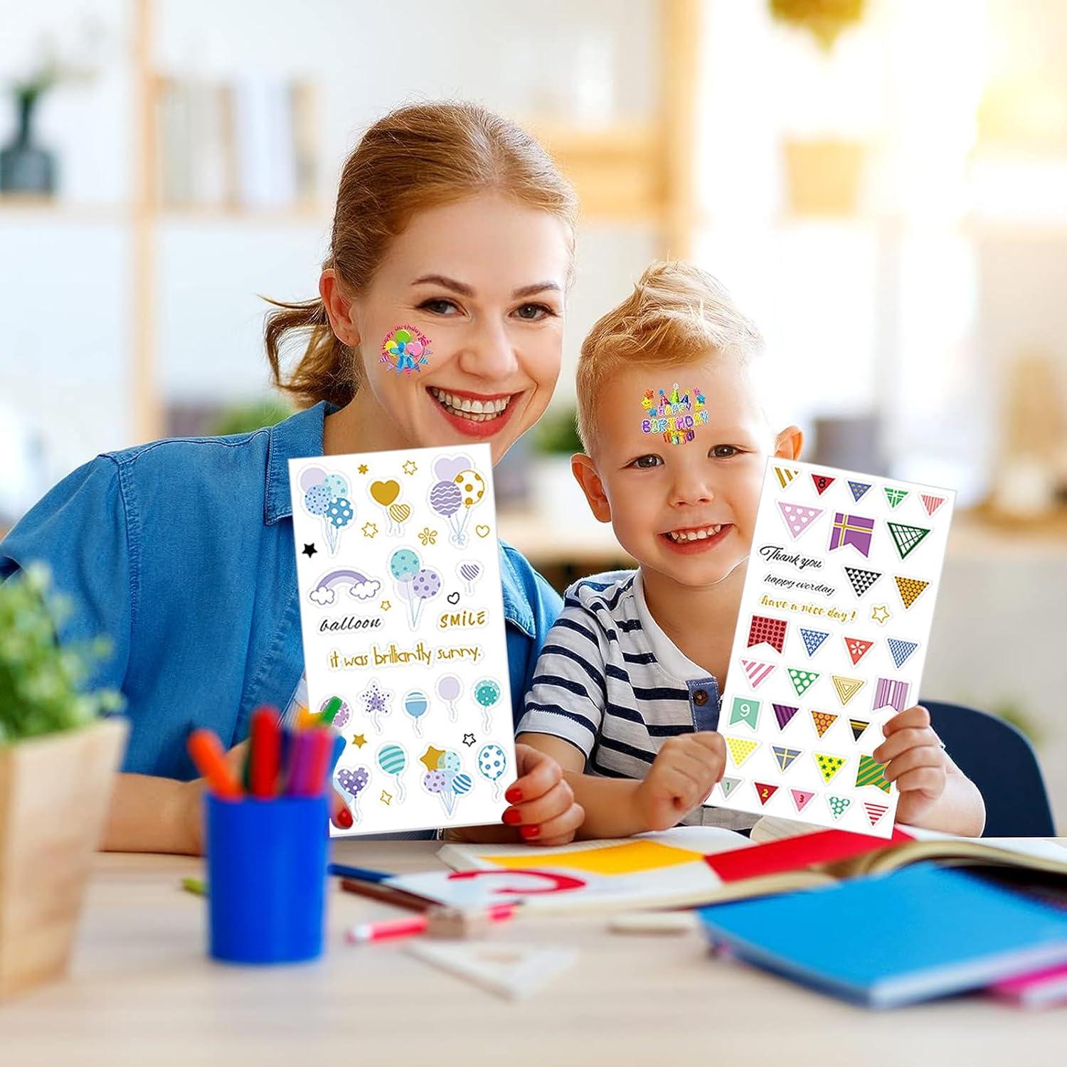 Geburtstag Sticker Set Glitzer Gästebuch Fotoalbum Kinder 350 Stück