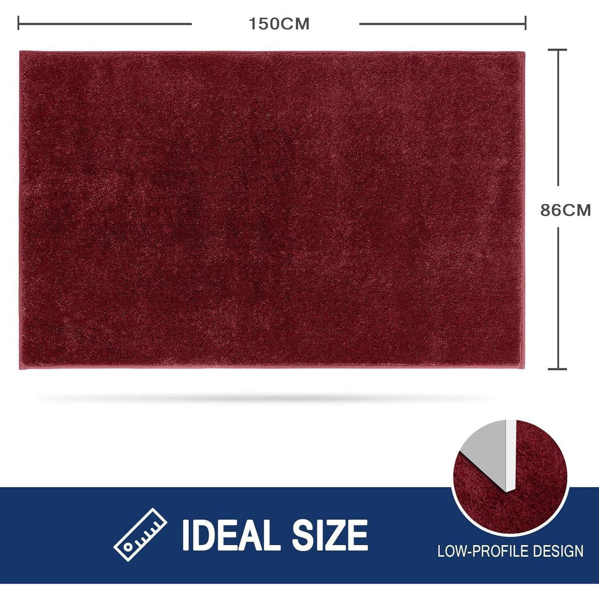 Schmutzfangmatte Rot 86x150 cm – Rutschfest & Waschecht