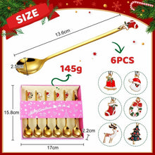 Weihnachtslöffel Set 6 Stück Edelstahl Geschenkbox Gold
