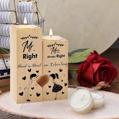 Herz Kerzenhalter Mr Mrs Geschenkidee Hochzeit Verlobungstag