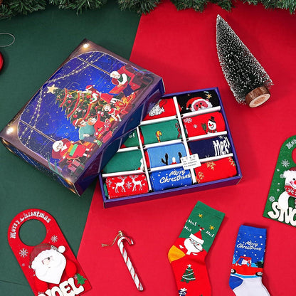 12 Paare Souarts Weihnachtssocken Adventskalender 2024 Damen Kuschelsocken