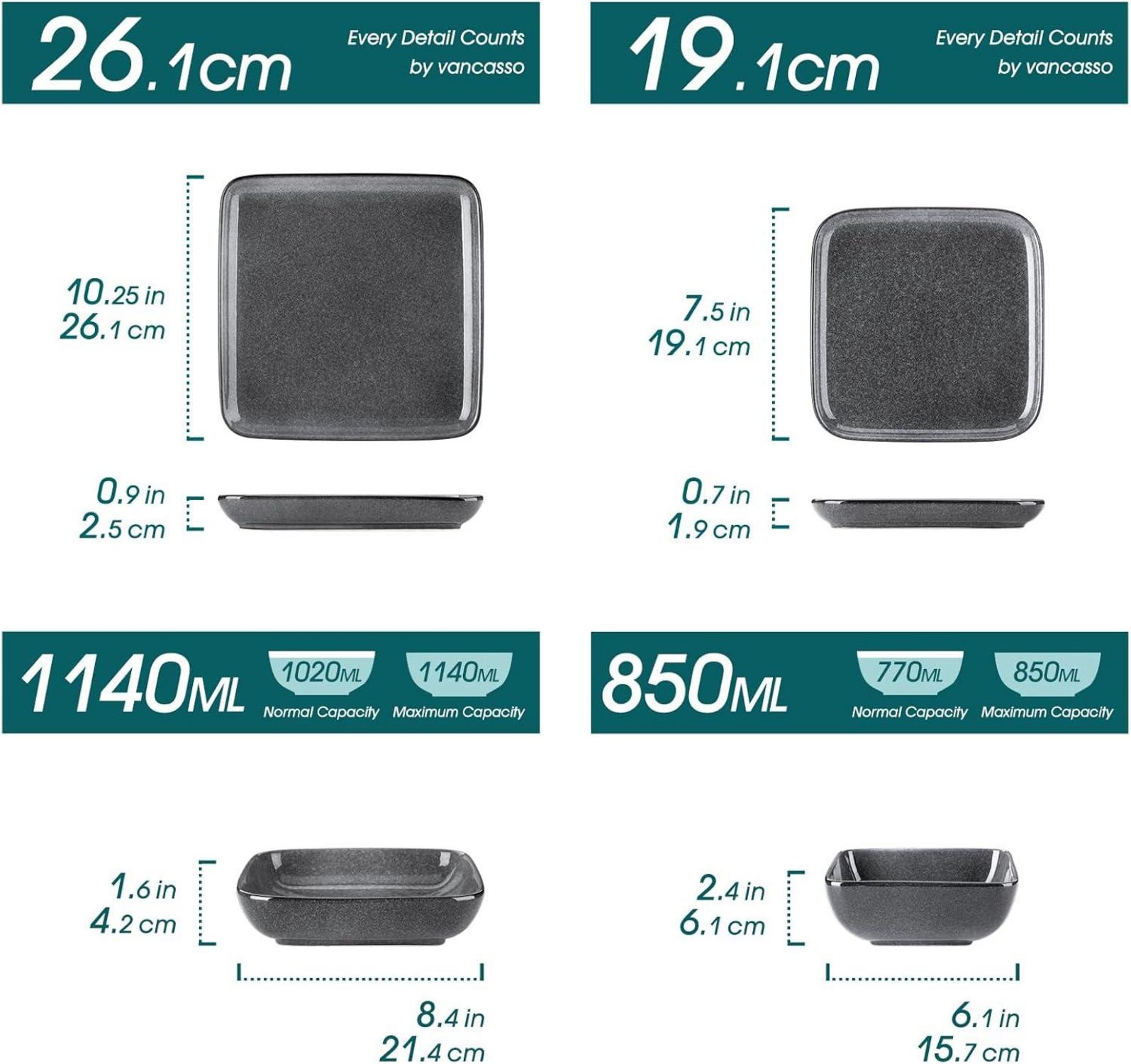 Vancasso STERN Tafelservice Set 16tlg. Steinzeug Geschirr