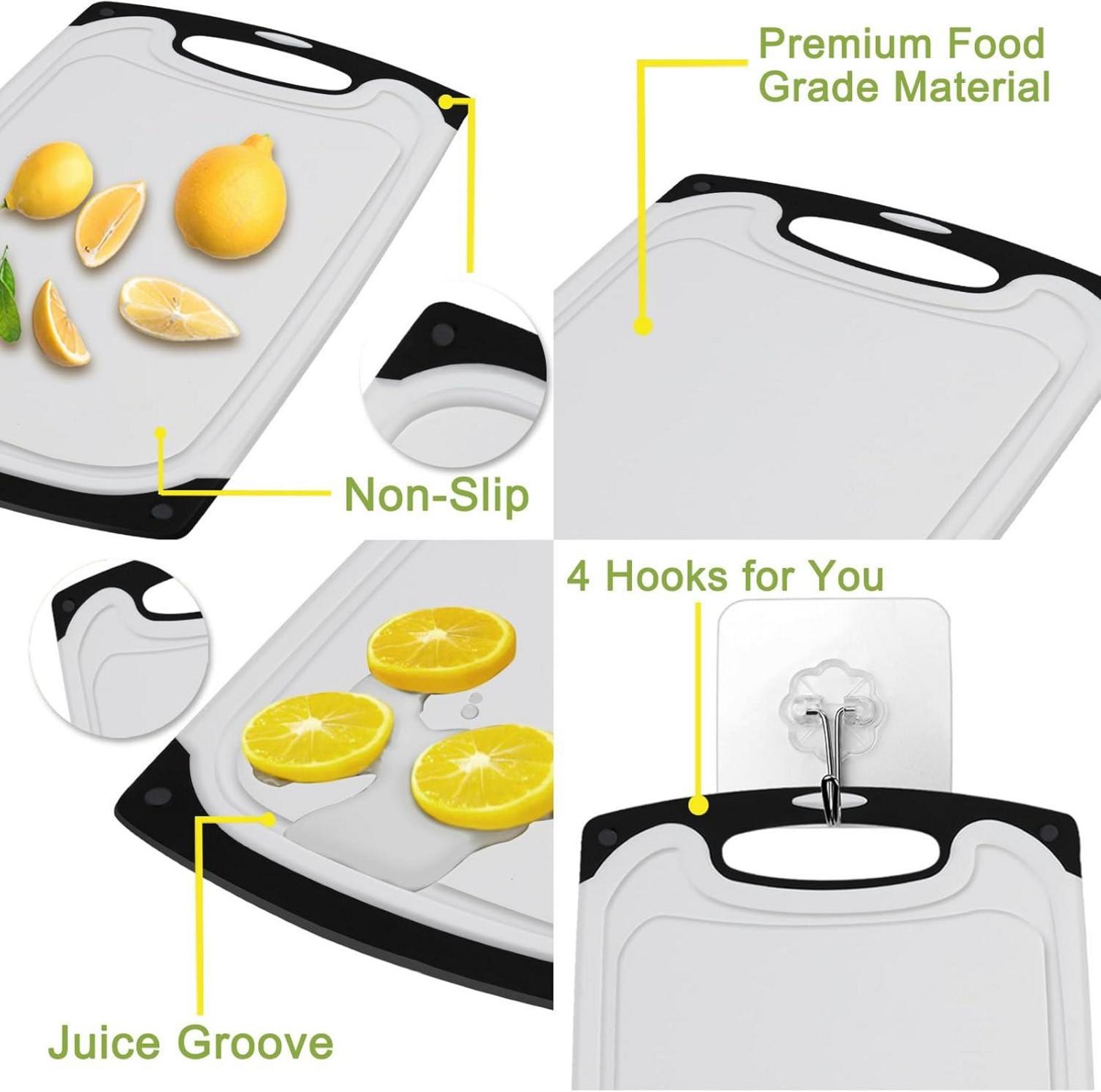 Schneidebrett Set 3er Antimikrobiell Spülmaschinenfest 4 Flexibel Haken