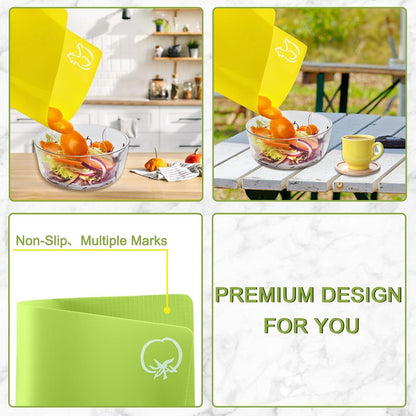 Weißes Schneidebrett Kunststoff 3er-Set mit 4 Flexiblen Schneidebrett