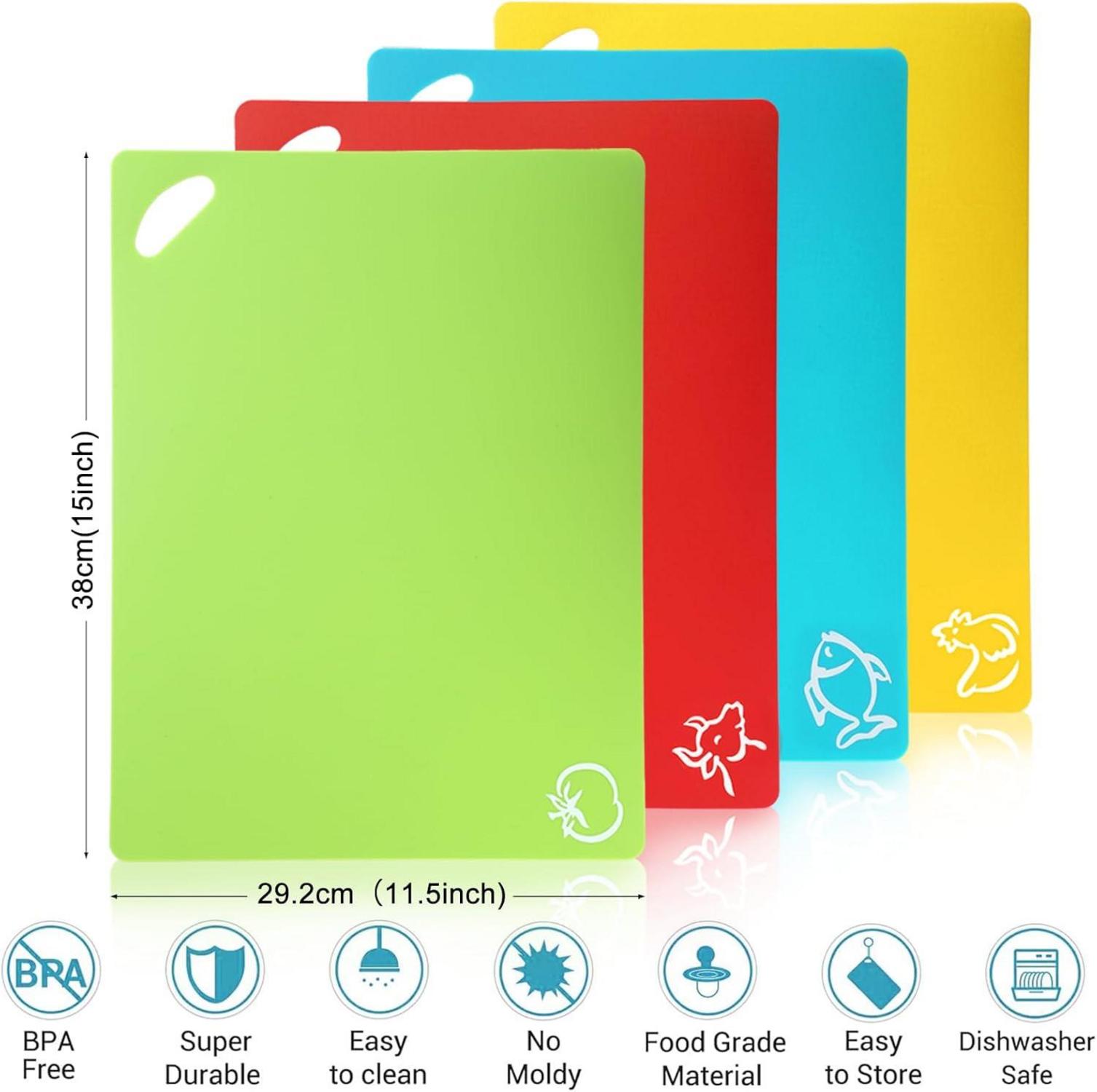 Dunkelgraue Schneidebretter Kunststoff 3er-Set mit Flexiblen Haken