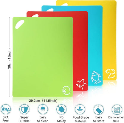 Dunkelgraue Schneidebretter Kunststoff 3er-Set mit Flexiblen Haken