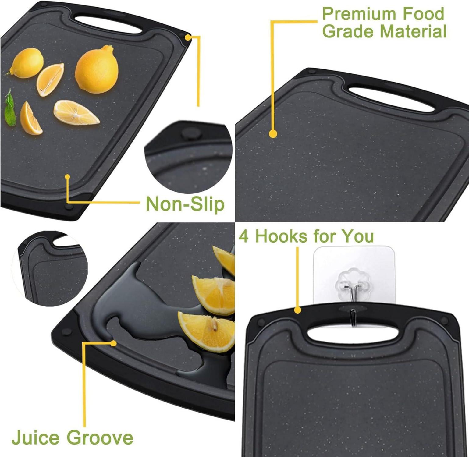 Schneidbrett Set 11-tlg. Dunkelgrau Kunststoff Flexibel Antimikrobiell