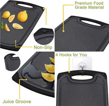 Schneidbrett Set 11-tlg. Dunkelgrau Kunststoff Flexibel Antimikrobiell