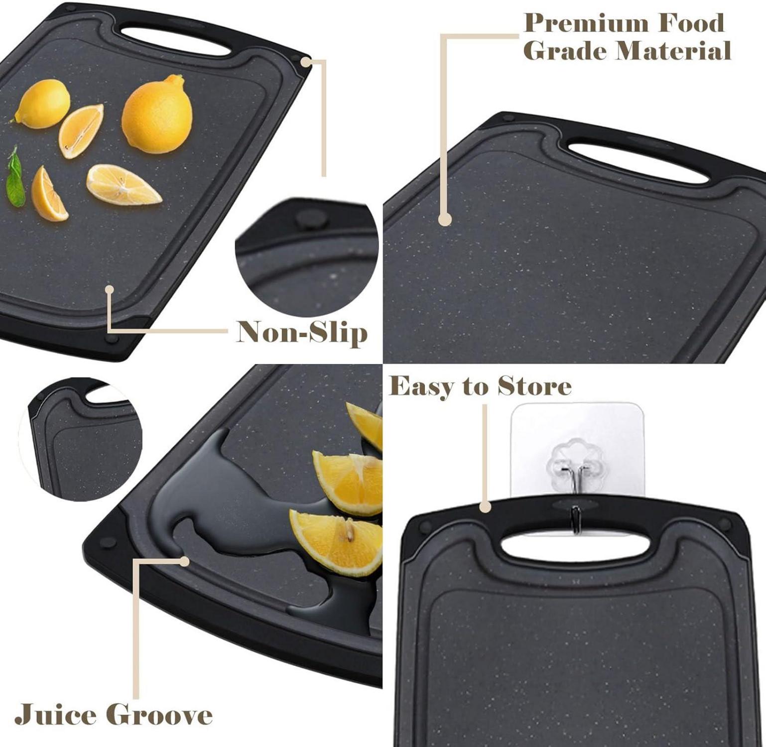 Frühstücksbrettchen Set mit Saftrille und Steakmessern