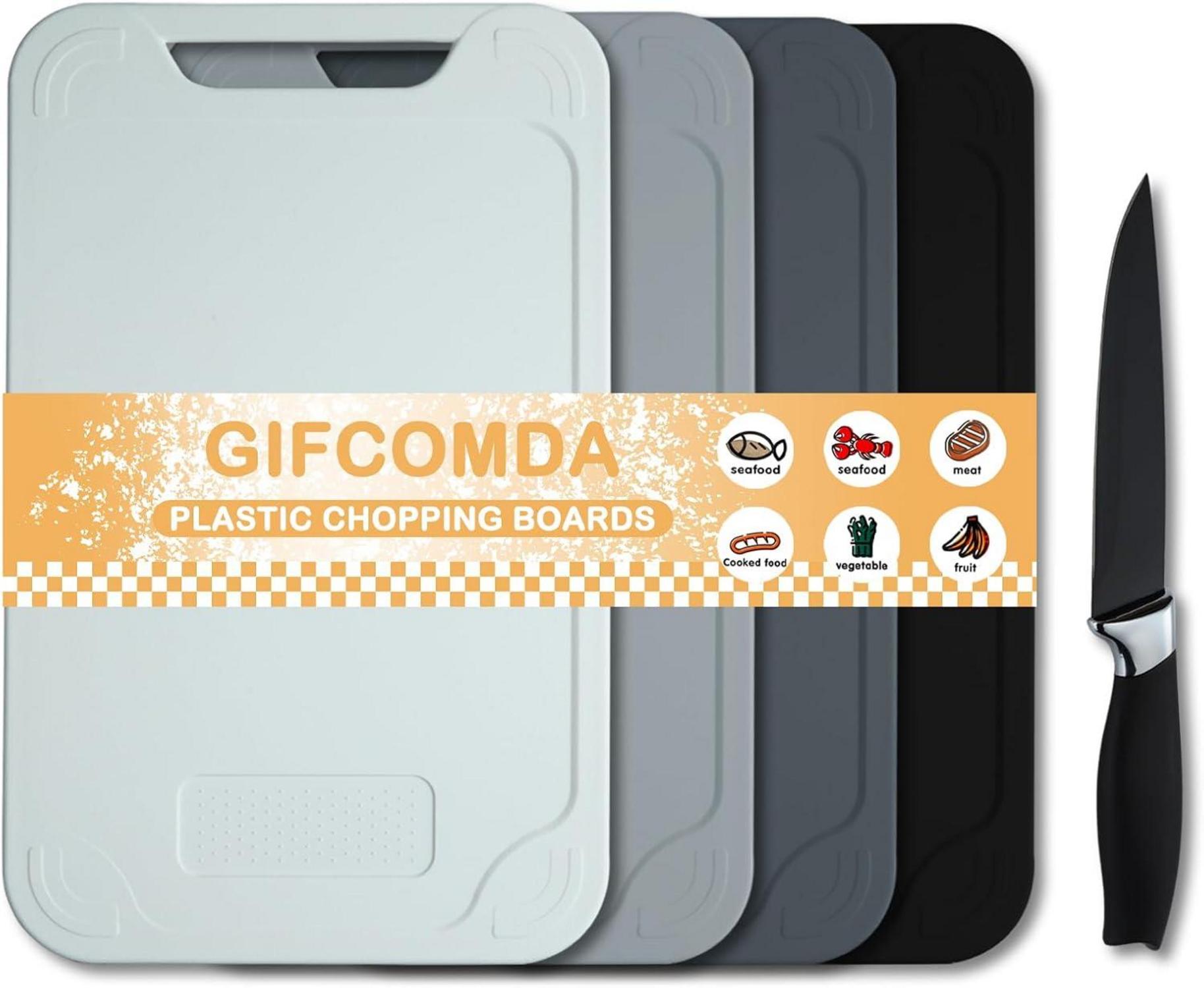 Schneidebrett Set Kunststoff mit Universalmesser und DIY-Aufkleber