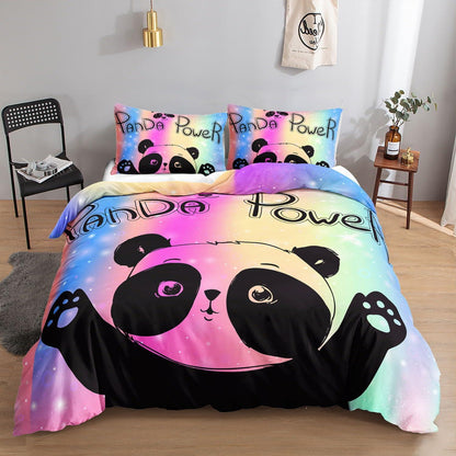 Kinder Bettwäsche Set Panda Motiv 135x200cm