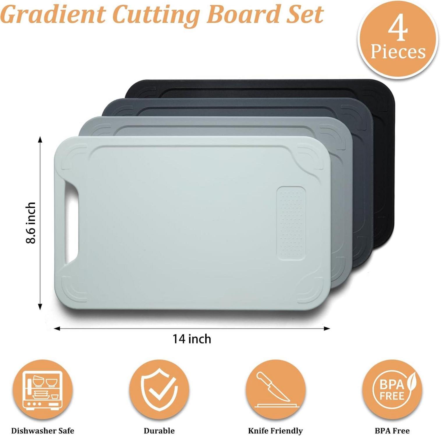 Schneidebrett Kunststoff Set 4er Antibakteriell