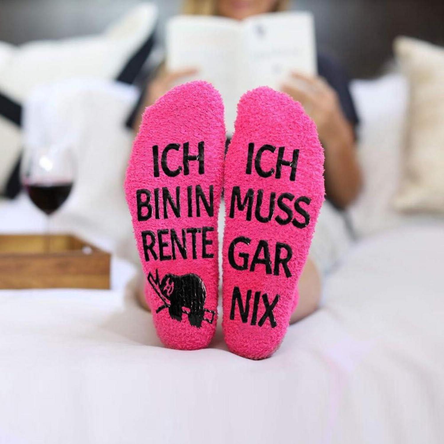 Lustige Ruhestand Geschenk Frau Stoppersocken Rentner Socken Rente Ich Muss Gar