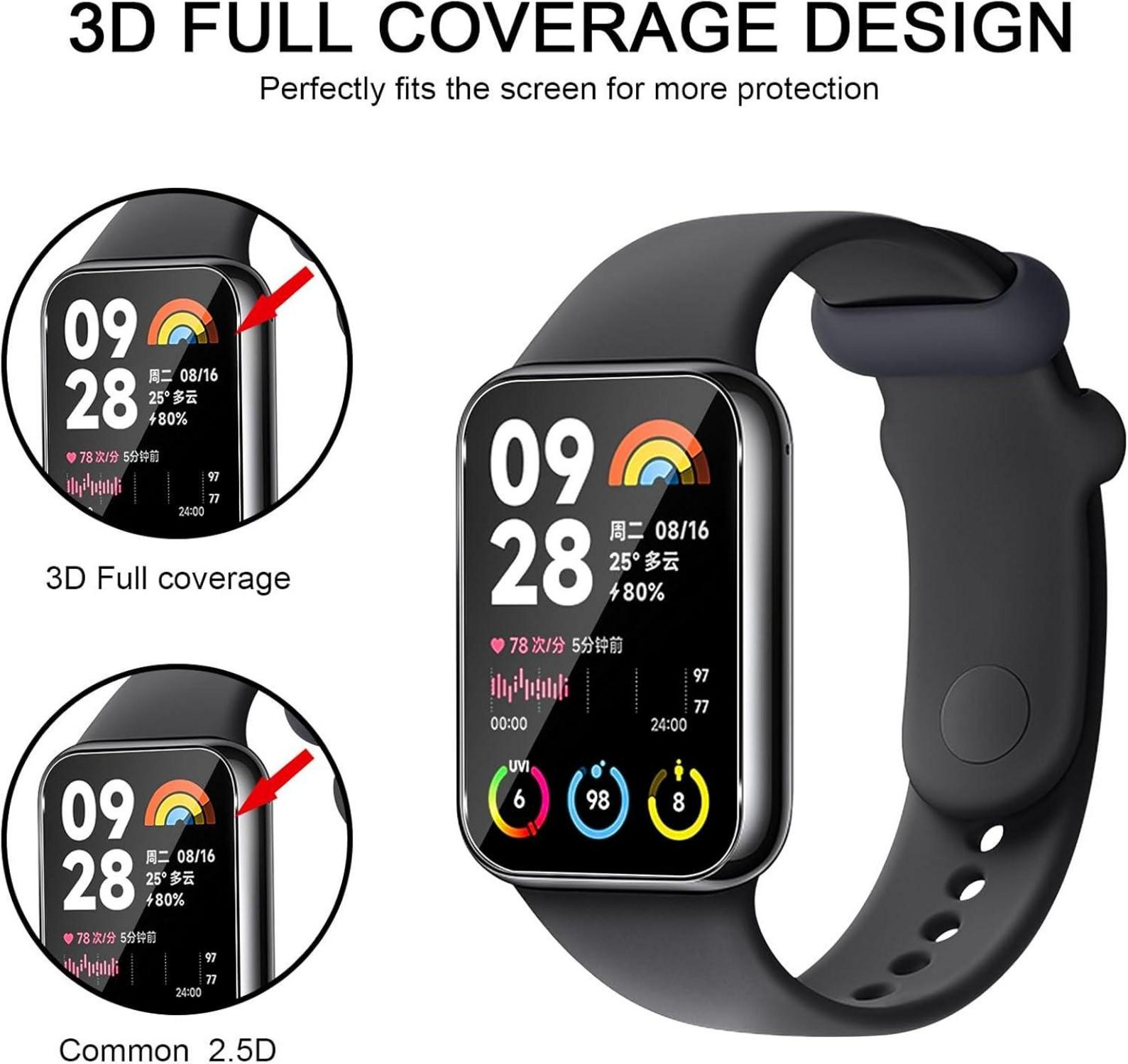 Displayschutzfolie für Xiaomi mi Smart Band 8 Pro [3er Pack] Anti-Kratz HD TPU Folie - Transparent