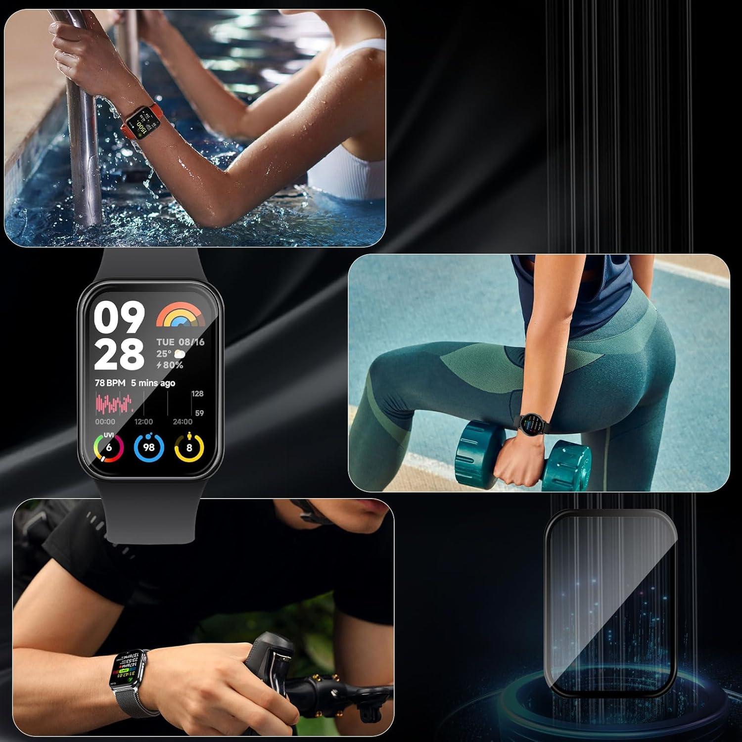 3er Pack Xiaomi Smart Band 8 Pro Schutzfolie Panzerglas 3D Full-Screen