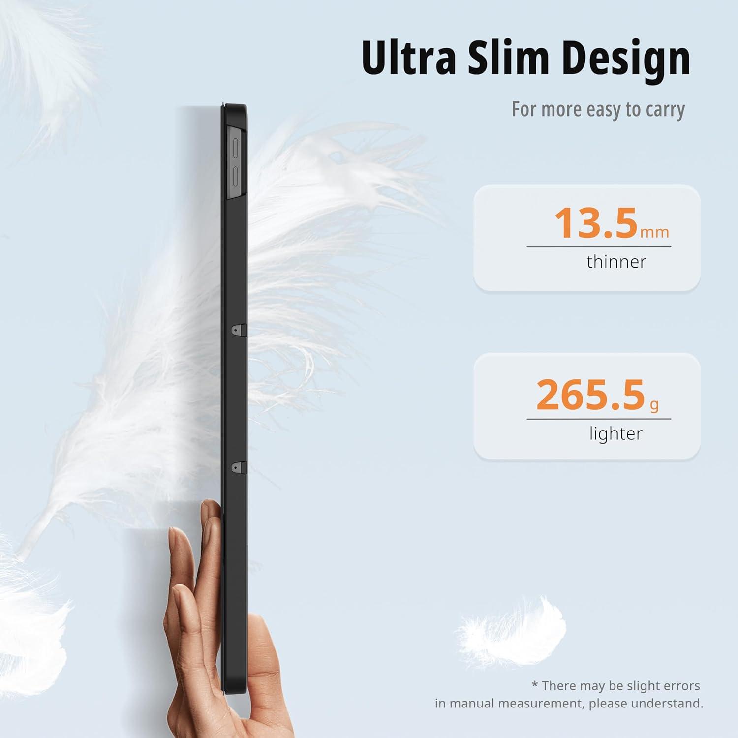 EasyAcc Lenovo Tab P12 2023 Hülle mit Stifthalter Schwarz