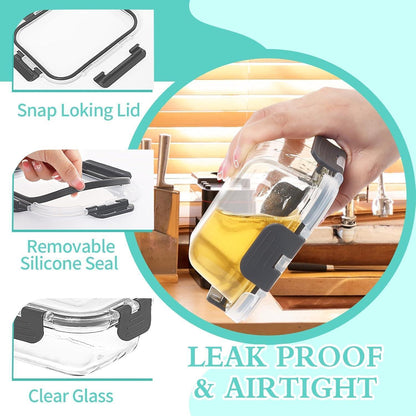 10er Pack Glas-Frischhaltedosen Set BPA-frei luftdicht