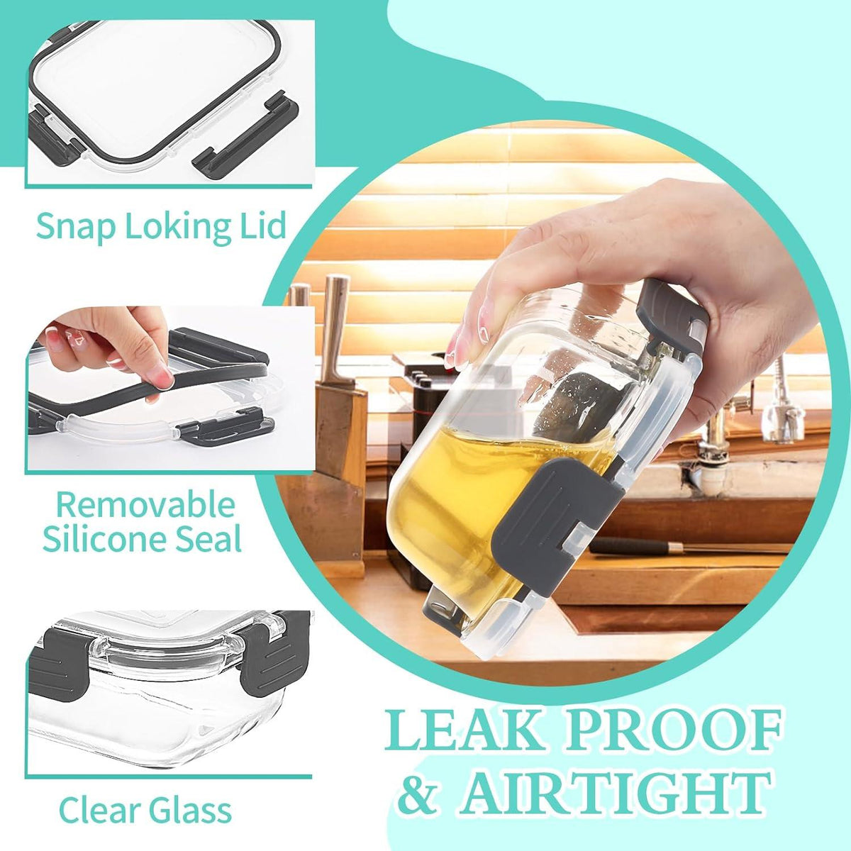 Glas Frischhaltedosen Set 10er Pack Luftdicht Stapelbar BPA-frei