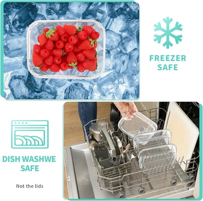 Glas-Frischhaltedosen Set 10er Pack luftdicht stapelbar BPA-frei