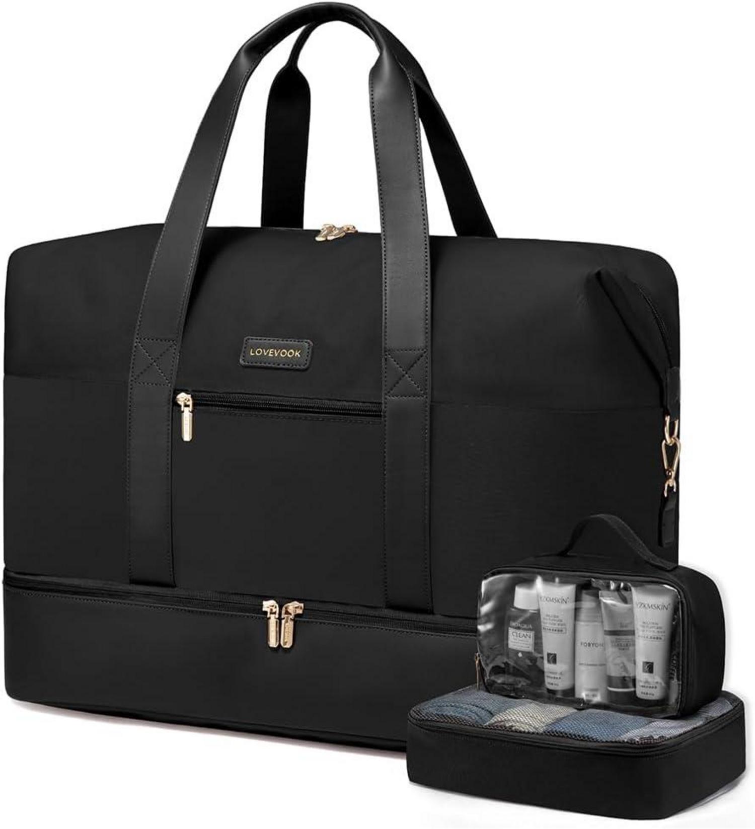 Geräumige Damen Reisetasche mit Schuhfach für Flugzeug und Sport