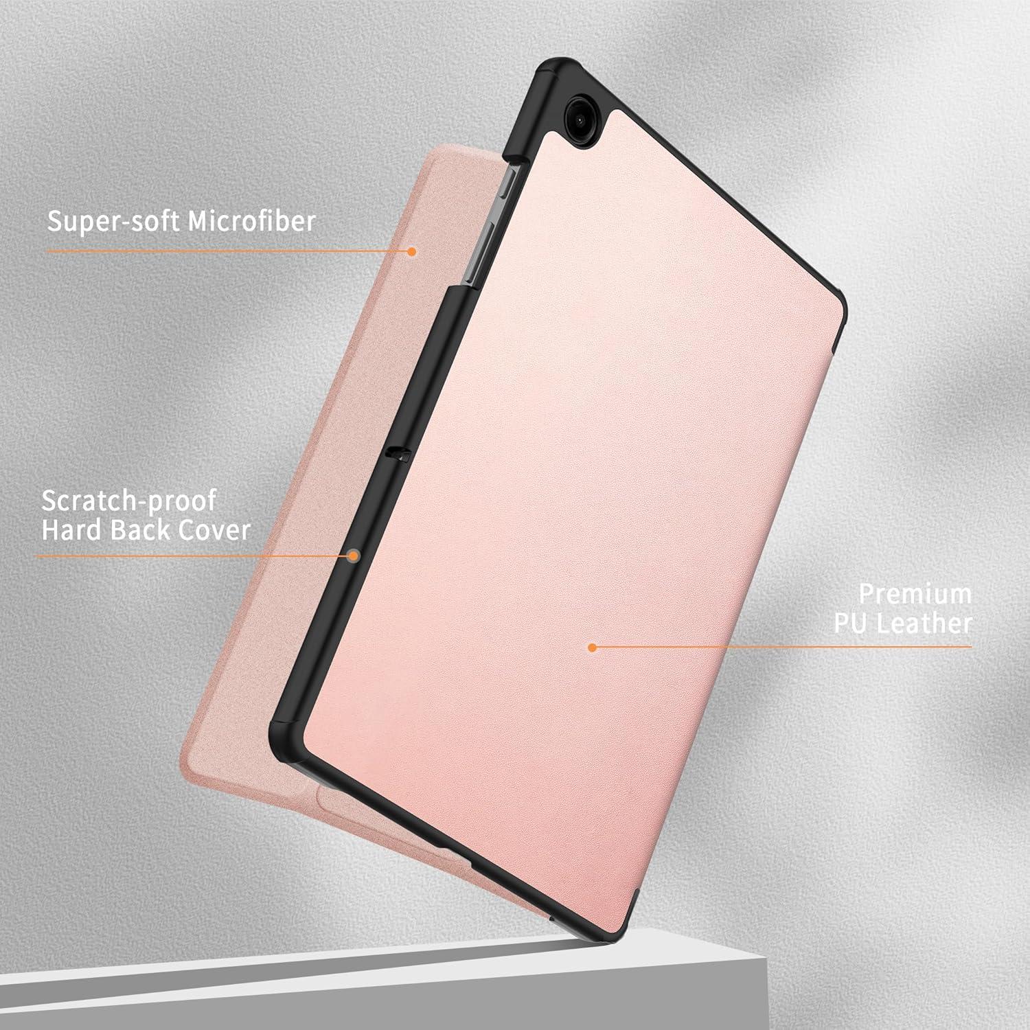 Samsung Galaxy Tab A9+ Plus 11 Zoll 2023 Hülle PU Leder Roségold Standfunktion